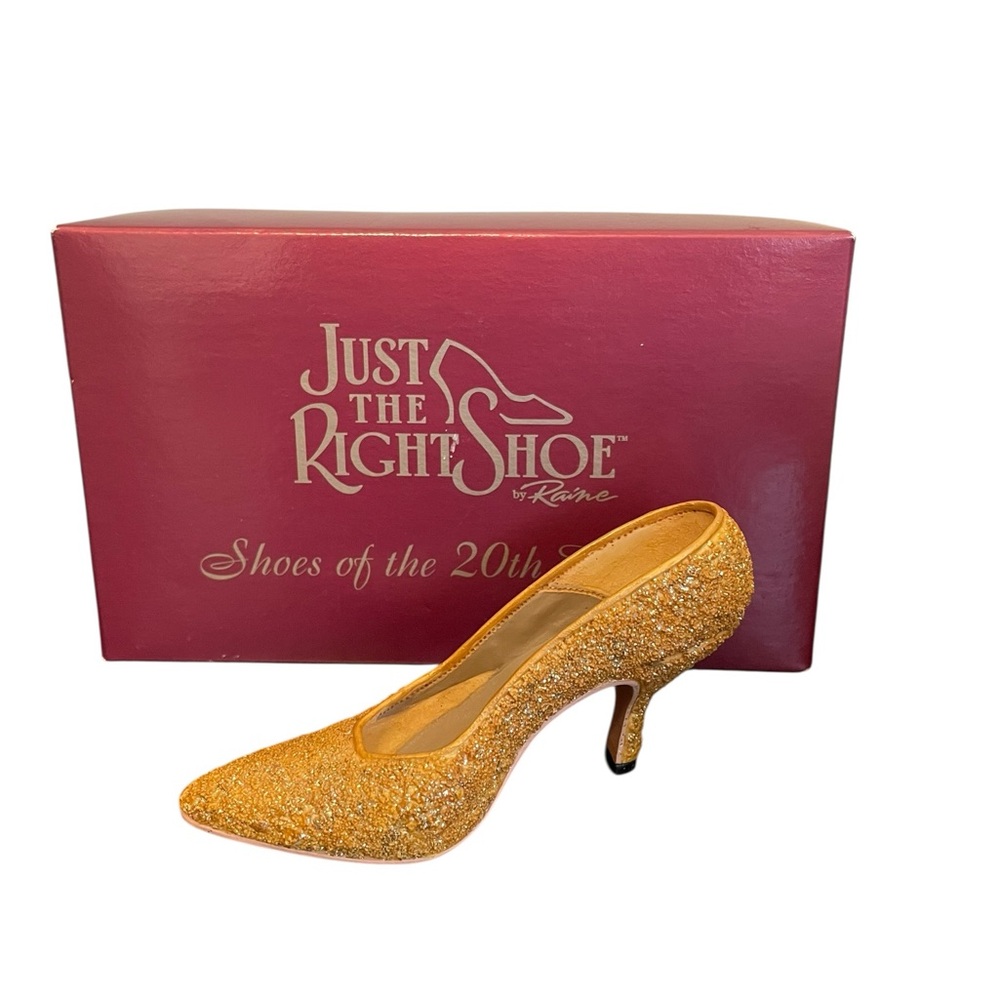 Just the Right Shoe by Raine Golden Stiletto 25045 Miniature Gold Glitter 1999